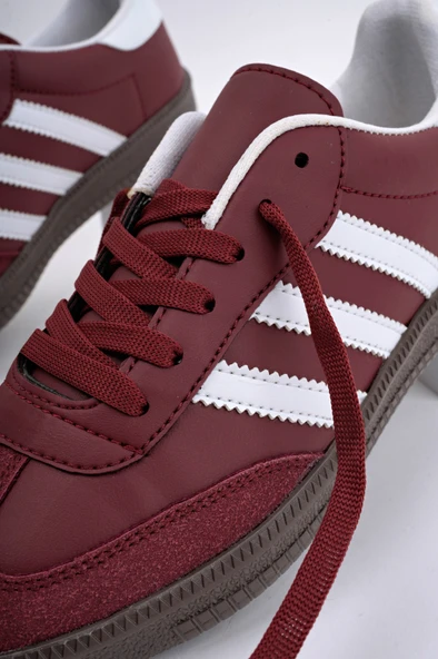 Muggo JABBAR Unisex Ortopedik Günlük Garantili Bağcıklı Yürüyüş Koşu Sneaker Spor Ayakkabı  BORDO 40 - 9