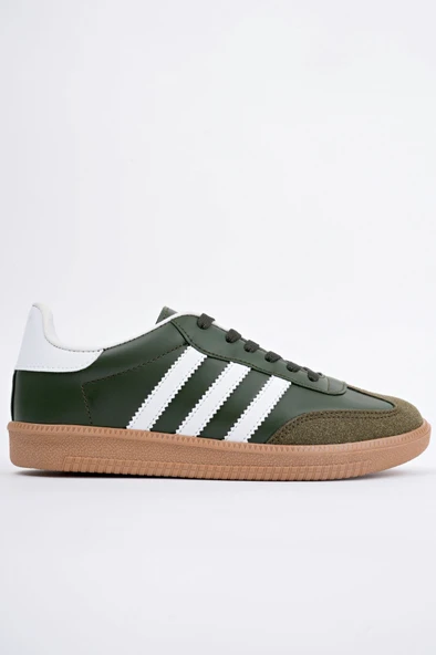 Muggo JABBAR Unisex Ortopedik Günlük Garantili Bağcıklı Yürüyüş Koşu Sneaker Spor Ayakkabı  HAKİ 40 - 8