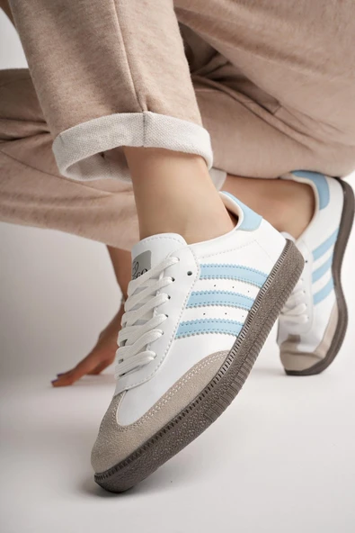 Muggo JABBAR Unisex Ortopedik Günlük Garantili Bağcıklı Yürüyüş Koşu Sneaker Spor Ayakkabı  MAVİ 43 - 9