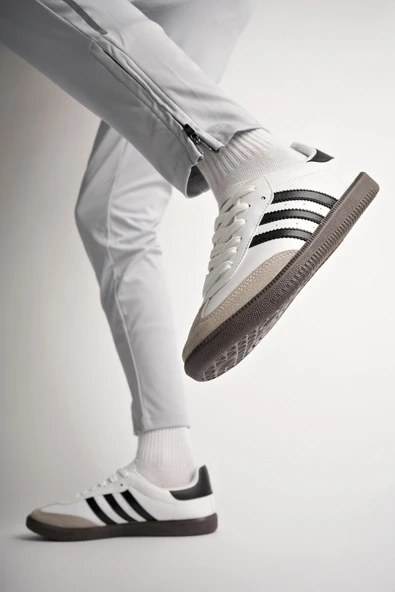 Muggo JABBAR Unisex Ortopedik Günlük Garantili Bağcıklı Yürüyüş Koşu Sneaker Spor Ayakkabı  BEYAZ - SİYAH 42 - 8