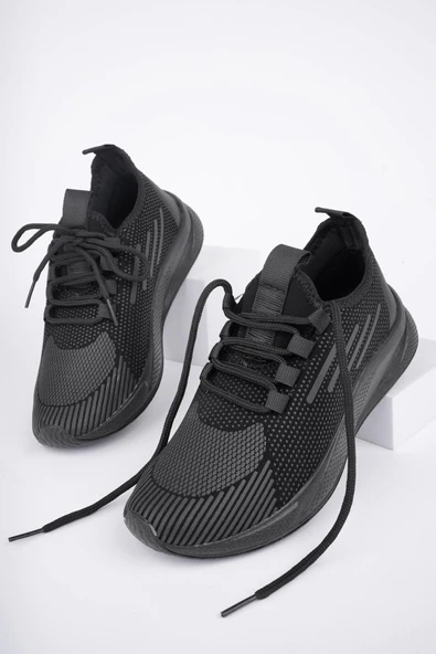 Muggo SCARPA Unisex Ortopedik Günlük Garantili Yürüyüş Koşu Sneaker Spor Ayakkabı   SİYAH 44 - 3
