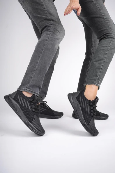 Muggo SCARPA Unisex Ortopedik Günlük Garantili Yürüyüş Koşu Sneaker Spor Ayakkabı   SİYAH 40 - 6