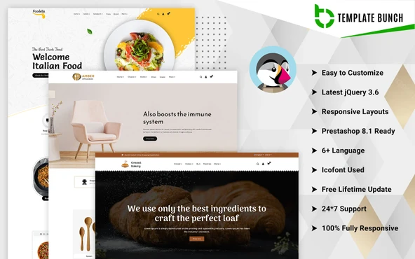 Amber - Home and Bakery with Food PrestaShop Teması