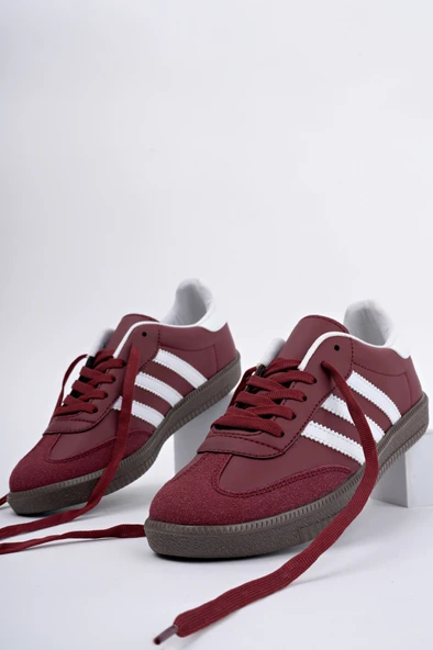 Muggo JABBAR Unisex Ortopedik Günlük Garantili Bağcıklı Yürüyüş Koşu Sneaker Spor Ayakkabı  BORDO 41 - 7