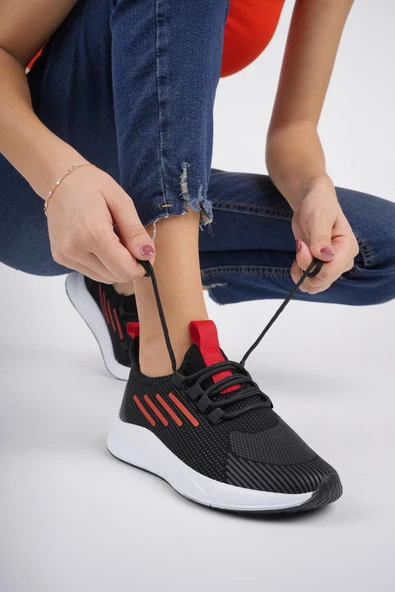 Muggo SCARPA Unisex Ortopedik Günlük Garantili Yürüyüş Koşu Sneaker Spor Ayakkabı   KIRMIZI 39 - 7