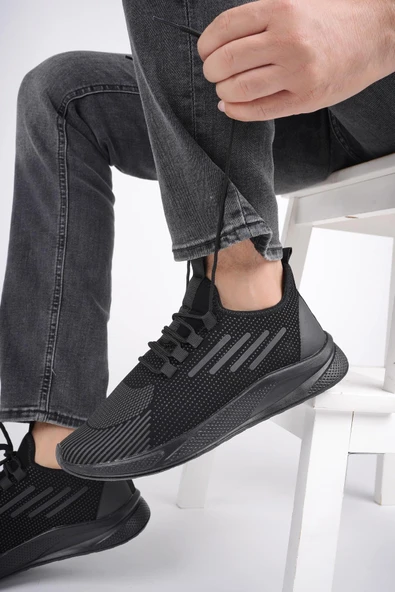 Muggo SCARPA Unisex Ortopedik Günlük Garantili Yürüyüş Koşu Sneaker Spor Ayakkabı   SİYAH 44 - 8