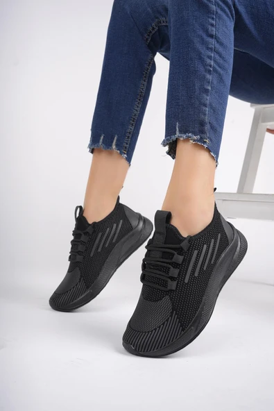 Muggo SCARPA Unisex Ortopedik Günlük Garantili Yürüyüş Koşu Sneaker Spor Ayakkabı   SİYAH 44 - 10