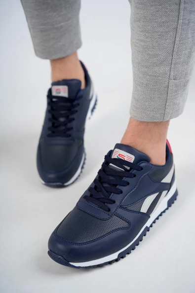 Muggo  BLAKE Unisex Ortopedik Günlük Garantili Yürüyüş Koşu Sneaker Spor Ayakkabı  LACİVERT 41 - 5