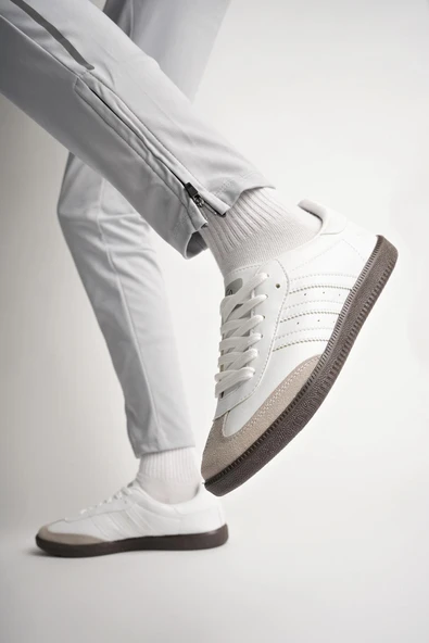 Muggo JABBAR Unisex Ortopedik Günlük Garantili Bağcıklı Yürüyüş Koşu Sneaker Spor Ayakkabı  BEYAZ 39 - 7