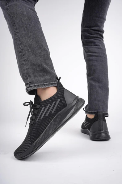 Muggo SCARPA Unisex Ortopedik Günlük Garantili Yürüyüş Koşu Sneaker Spor Ayakkabı   SİYAH 44 - 2