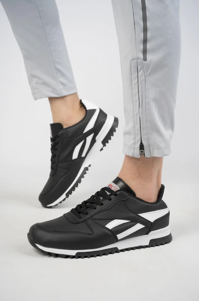 Muggo  BLAKE Unisex Ortopedik Günlük Garantili Yürüyüş Koşu Sneaker Spor Ayakkabı  SİYAH 39 - 6