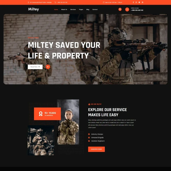 Miltey - Military Service WordPress Teması - 2