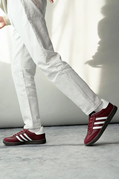 Muggo JABBAR Unisex Ortopedik Günlük Garantili Bağcıklı Yürüyüş Koşu Sneaker Spor Ayakkabı  BORDO 41 - 6