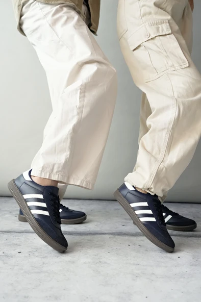 Muggo JABBAR Unisex Ortopedik Günlük Garantili Bağcıklı Yürüyüş Koşu Sneaker Spor Ayakkabı  LACİVERT 43 - 3