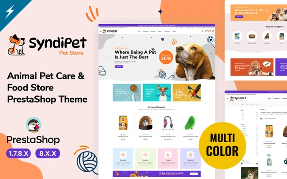 Syndipet - Animal Pet Care and Pet Food Store PrestaShop Teması