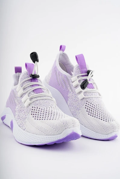 Muggo JETSON Günlük Unisex Çocuk Garantili Bağcıklı Rahat Sneaker Spor Ayakkabı  MOR 34 - 6