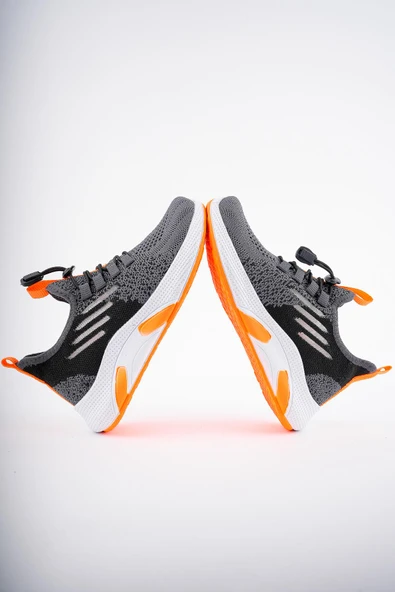 Muggo JETSON Günlük Unisex Çocuk Garantili Bağcıklı Rahat Sneaker Spor Ayakkabı  FÜME 29 - 2