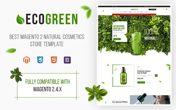 SM Ecogreen - Organic, Fruit, Vegetables Magento Teması - 1