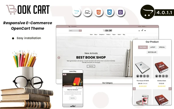 Book Cart - Online Booksellers OpenCart Teması