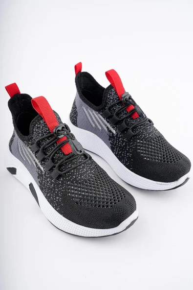 Muggo JETSON Günlük Unisex Çocuk Garantili Bağcıklı Rahat Sneaker Spor Ayakkabı  SİYAH 30 - 8