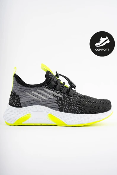 Muggo JETSON Günlük Unisex Çocuk Garantili Bağcıklı Rahat Sneaker Spor Ayakkabı  YEŞİL 30