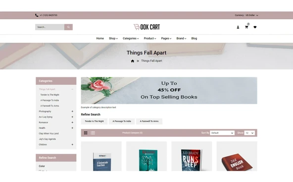 Book Cart - Online Booksellers OpenCart Teması - 2