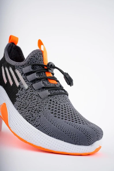 Muggo JETSON Günlük Unisex Çocuk Garantili Bağcıklı Rahat Sneaker Spor Ayakkabı  FÜME 28 - 3