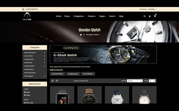 WatchHub - Watch Retailers OpenCart Teması - 2
