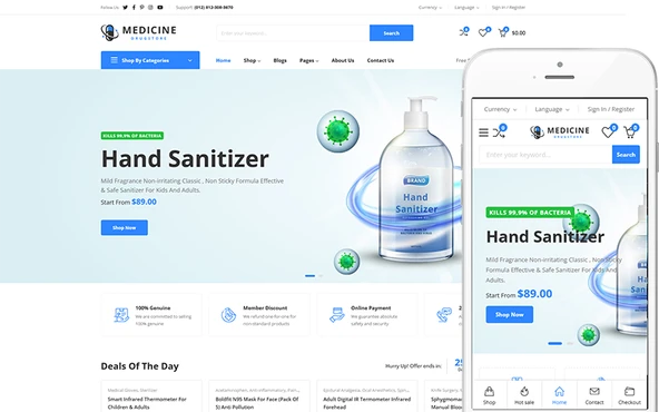Medicine - Pharmacy, Medical & Beauty Store WooCommerce Teması