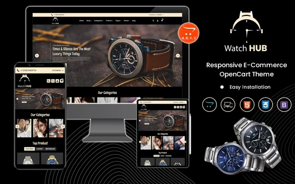 WatchHub - Watch Retailers OpenCart Teması
