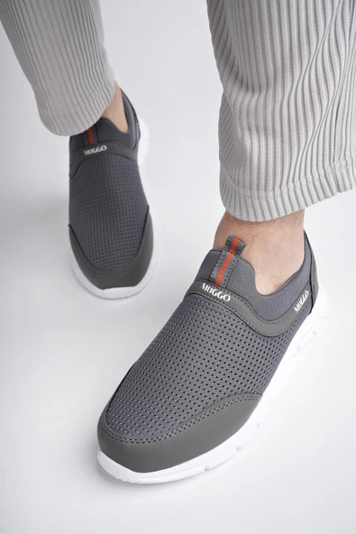 Muggo PODGO Garantili Unisex Ortopedik Bağcıksız Nefes Alabilen Hafif Yürüyüş Sneaker Spor Ayakkabı  FÜME 39 - 6