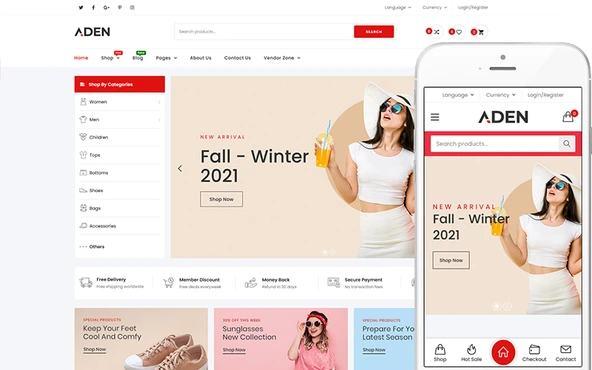 Aden - Fashion Stores & Multi-Vendor Marketplace WooCommerce Teması