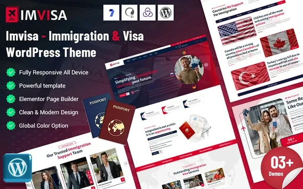 Imvisa - Immigration and Visa WordPress Teması