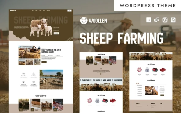 Woollen - Organic Sheep Farming & Wool WordPress Teması - 1