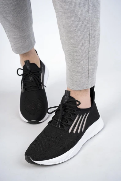 Muggo Ultraboost Unisex Ortopedik Günlük Garantili Yürüyüş Koşu Sneaker Spor Ayakkabı  SİYAH 39 - 6