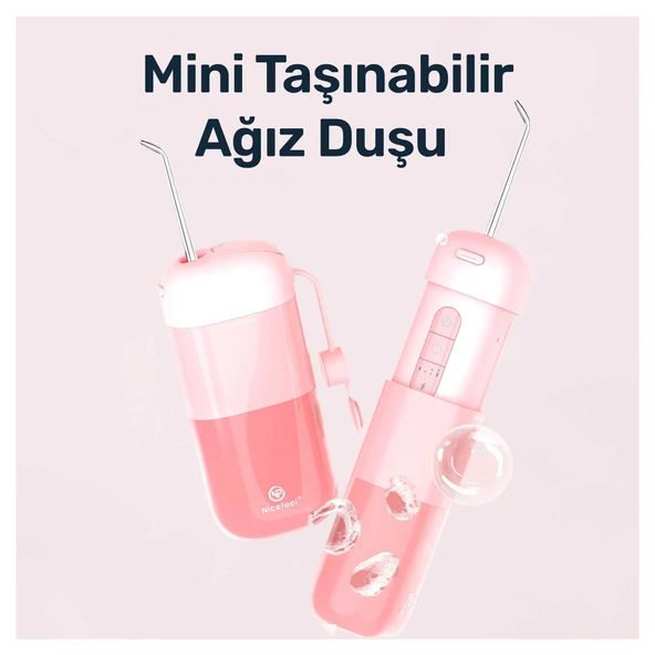 NPO Nicefeel FC5170 Mini Taşınabilir,Şarjlı, Diş Teli/Protez Bakım ve Profesyonel Ağız Duşu-Pembe - 4