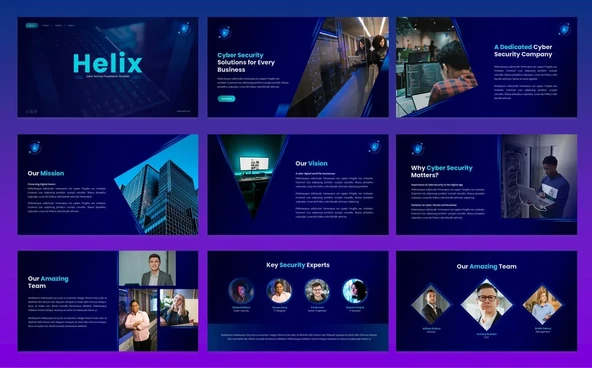 Helix - Cyber Security PowerPoint Teması - 3