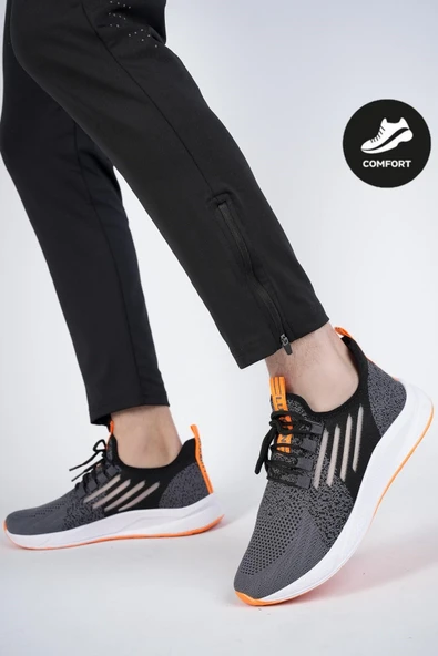 Muggo Ultraboost Unisex Ortopedik Günlük Garantili Yürüyüş Koşu Sneaker Spor Ayakkabı  FÜME 37