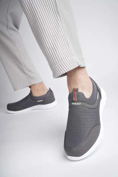 Muggo PODGO Garantili Unisex Ortopedik Bağcıksız Nefes Alabilen Hafif Yürüyüş Sneaker Spor Ayakkabı  FÜME 39 - 5