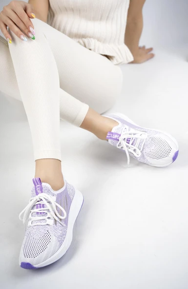 Muggo Ultraboost Unisex Ortopedik Günlük Garantili Yürüyüş Koşu Sneaker Spor Ayakkabı  MOR 37 - 2