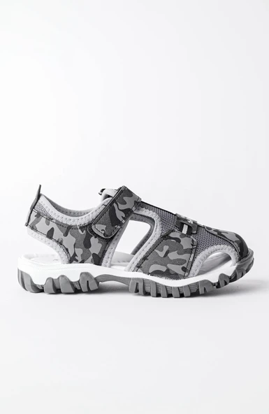 Muggo TWEETY Garantili Günlük Ortopedik Hafif Taban Önü Kapalı Cırtlı Unisex Çocuk Sandalet  FÜME 24 - Resim 2