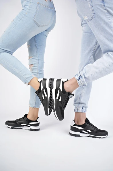 Muggo MGMORİS Unisex Günlük Garantili Yürüyüş Koşu Sneaker Spor Ayakkabı  SİYAH 41
