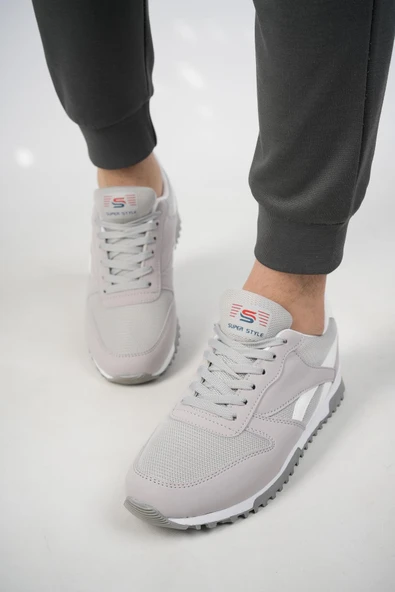 Muggo MGMORİS Unisex Günlük Garantili Yürüyüş Koşu Sneaker Spor Ayakkabı  GRİ 44 - 4