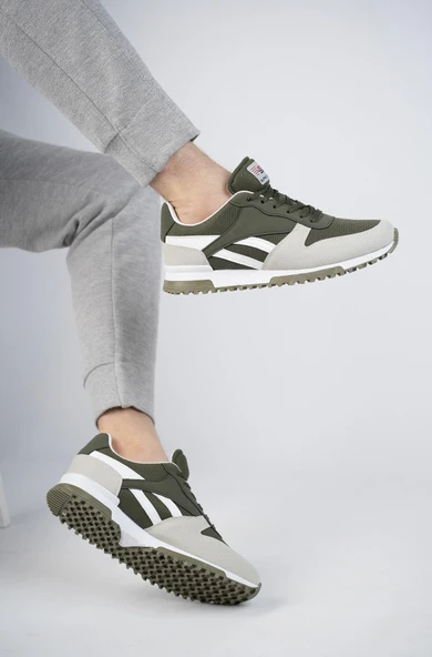 Muggo Elvis Unisex Ortopedik Günlük Garantili Yürüyüş Koşu Sneaker Spor Ayakkabı  HAKİ 41