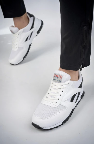 Muggo Elvis Unisex Ortopedik Günlük Garantili Yürüyüş Koşu Sneaker Spor Ayakkabı  BEYAZ 38 - 2