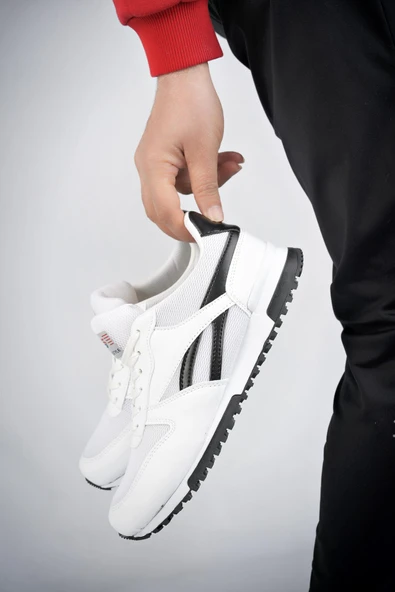Muggo Elvis Unisex Ortopedik Günlük Garantili Yürüyüş Koşu Sneaker Spor Ayakkabı  BEYAZ 38 - 4