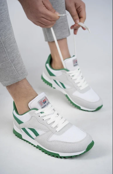 Muggo MGMORİS Unisex Günlük Garantili Yürüyüş Koşu Sneaker Spor Ayakkabı  YEŞİL 41