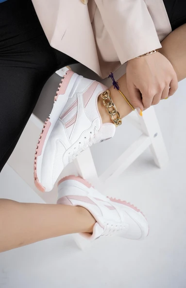 Muggo Elvis Unisex Ortopedik Günlük Garantili Yürüyüş Koşu Sneaker Spor Ayakkabı  PUDRA 37