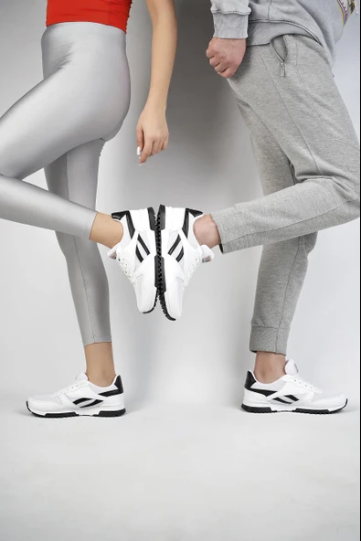 Muggo MGMORİS Unisex Günlük Garantili Yürüyüş Koşu Sneaker Spor Ayakkabı  BEYAZ 40