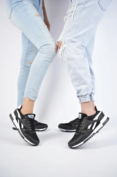 Muggo Elvis Unisex Ortopedik Günlük Garantili Yürüyüş Koşu Sneaker Spor Ayakkabı  SİYAH 36